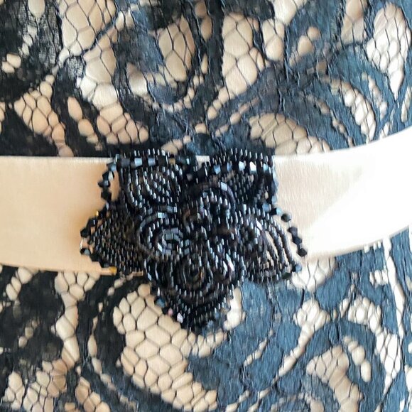 NWT  Marfil Black Lace Strapless Knee Lenght Cocktail Dress 6 - Picture 3 of 6